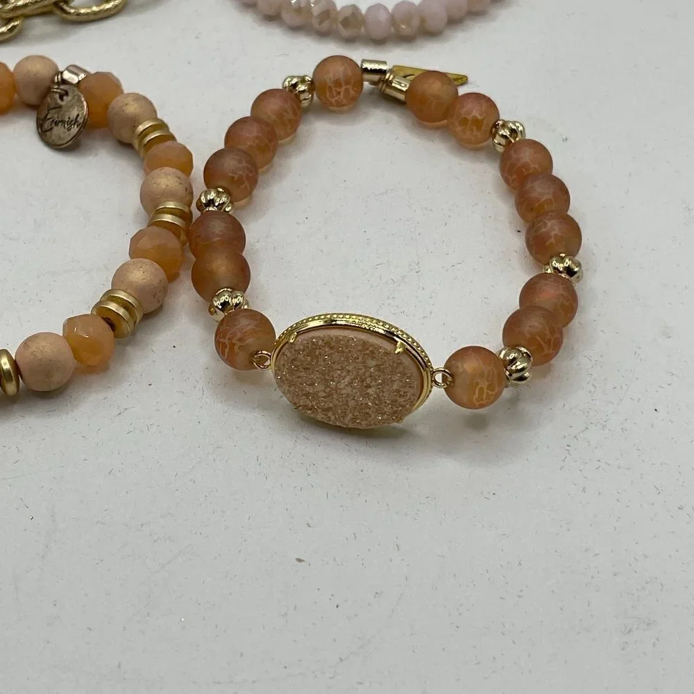 Erimish Beaded Stretch Bracelets Set of Four Multicolor OS One Size